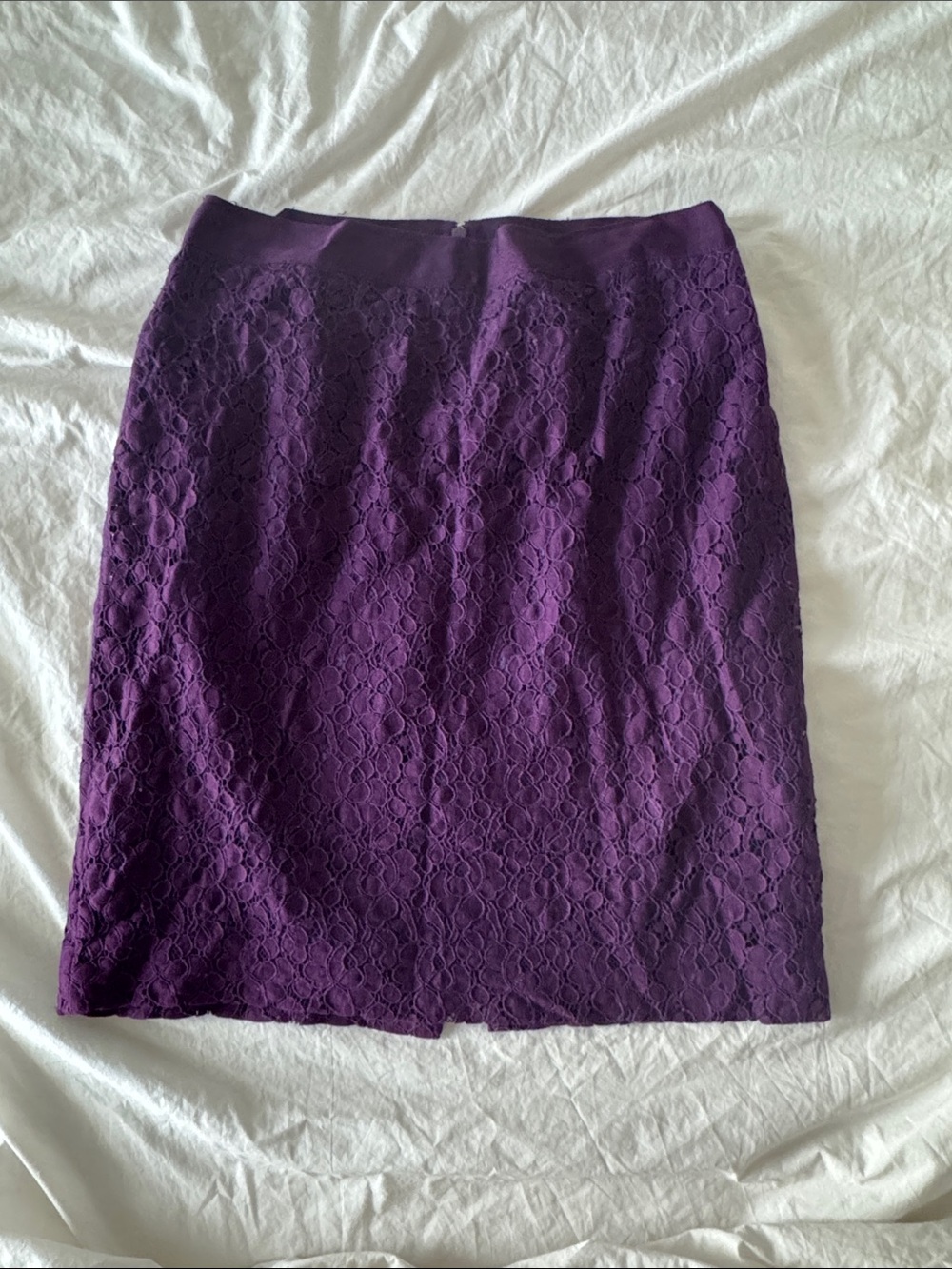J. Crew purple lace pencil skirt